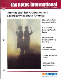Tax Notes International: Volume 51, Number 6, August 11, 2008