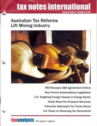 Tax Notes International: Volume 56 Number 8, November 23, 2009