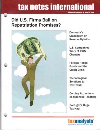 Tax Notes International: Volume 50 Number 12, June 23, 2008
