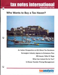 Tax Notes International: Volume 50 Number 9, June 2, 2008