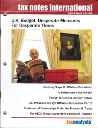 Tax Notes International: Volume 54, Number 5, May 4, 2009