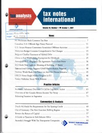 Tax Notes International: Volume 48, Number 1, October 1, 2007