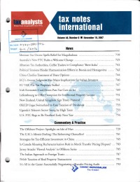 Tax Notes International: Volume 48, Number 8, November 19, 2007