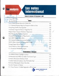 Tax Notes International: Volume 48, Number 6, November 5, 2007