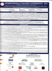 International Taxation Conference 2011: 1 - 3 December 2011, ITC Maratha, Mumbai