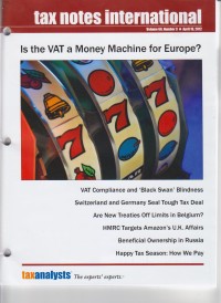 Tax Notes International: Volume 66, Number 3, April 16, 2012
