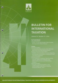 Bulletin for International Taxation Vol. 70 No. 10 - 2016
