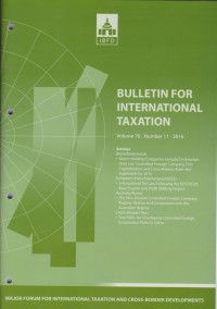 Bulletin for International Taxation Vol. 70 No. 11 - 2016