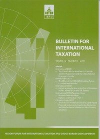 Bulletin for International Taxation Vol. 72 No. 8 - 2018