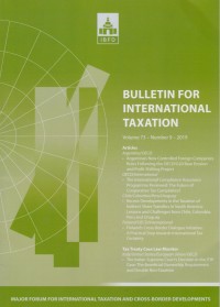 Bulletin for International Taxation Vol. 73 No. 9 - 2019
