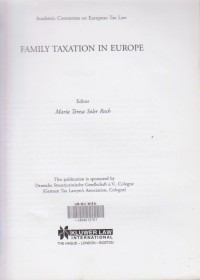 Family Taxation in Europe