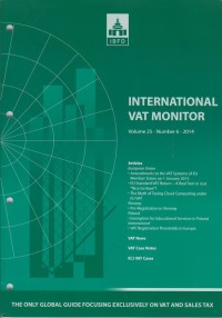International VAT Monitor Vol. 25 No. 6 - 2014