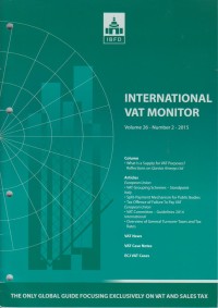 International VAT Monitor Vol. 26 No. 2 - 2015