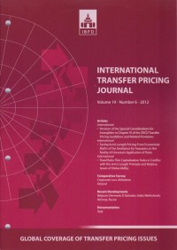 International Transfer Pricing Journal Vol. 19 No. 6 - 2012