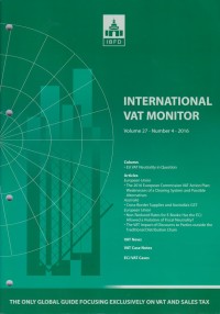 International VAT Monitor Vol. 27 No. 4 - 2016