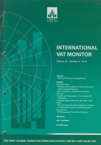 International VAT Monitor Vol. 26 No. 6 - 2015