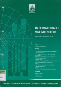 International VAT Monitor Vol. 26 No. 5 - 2015