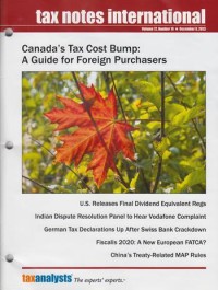 Tax Notes International: Volume 72, Number 10, December 9, 2013