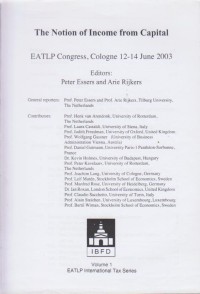 The Notion of Income from Capital: EATLP Congress, Cologne 12 - 14 June 2003
