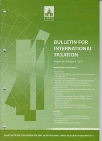 Bulletin for International Taxation Vol. 70 No. 4 - 2016