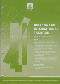 Bulletin for International Taxation Vol. 74 No. 9 - 2020