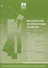 Image of Bulletin for International Taxation Vol. 76 No. 10 - 2022