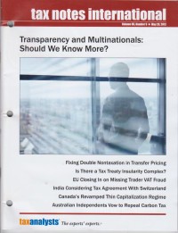 Tax Notes International: Volume 66, Number 9, May 28, 2012