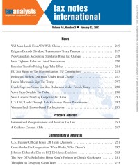 Tax Notes International: Volume 45, Number 3, January 22, 2007