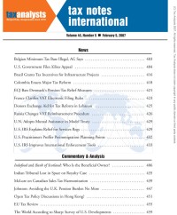 Tax Notes International: Volume 45, Number 5, February 5, 2007