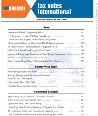 Tax Notes International: Volume 46, Number 7, May 14, 2007
