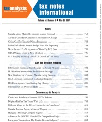Tax Notes International: Volume 46, Number 8, May 21, 2007