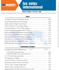 Tax Notes International: Volume 46, Number 11, June 11, 2007