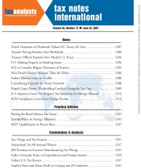 Tax Notes International: Volume 46, Number 13, June 25, 2007