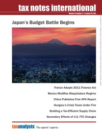 Tax Notes International: Volume 61, Number 2, January 10, 2011
