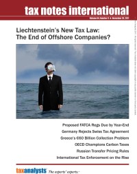 Tax Notes International: Volume 64, Number 9, November 28, 2011