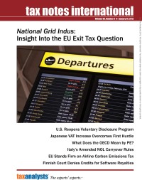 Tax Notes International: Volume 65, Number 3, January 16, 2012