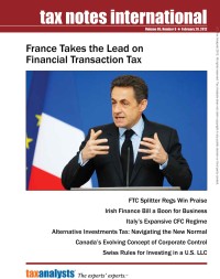 Tax Notes International: Volume 65, Number 8, February 20, 2012