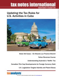 Tax Notes International: Volume 80, Number 11, December 14, 2015